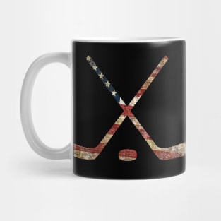 HOCKEY STICKS WITH AMERICAN FLAG Mug